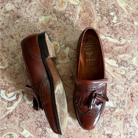 $698 Crockett & Jones Peal & Co Loafer Wingtip US 8 E UK 7 Chestnut Tan - Picture 4 of 11